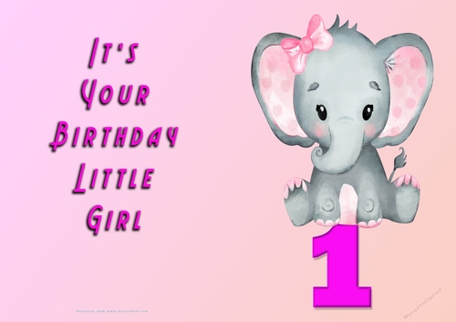 NCJP - Its Your Birthday Little Girl - 1 - Elephant