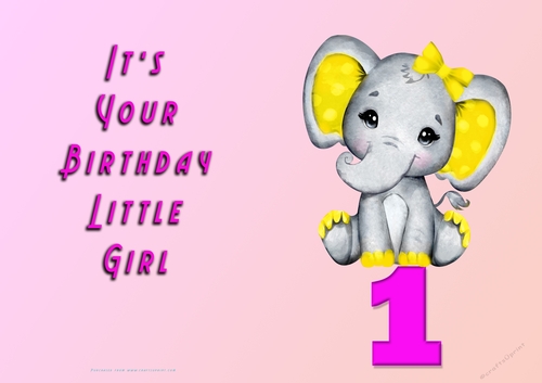 NCJP - Its Your Birthday Little Girl - 1 - Elephant