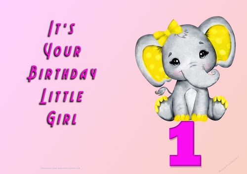 NCJP - Its Your Birthday Little Girl - 1 - Elephant