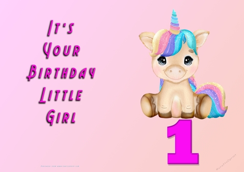 NCJP - Its Your Birthday Little Girl - 1 - Unicorn