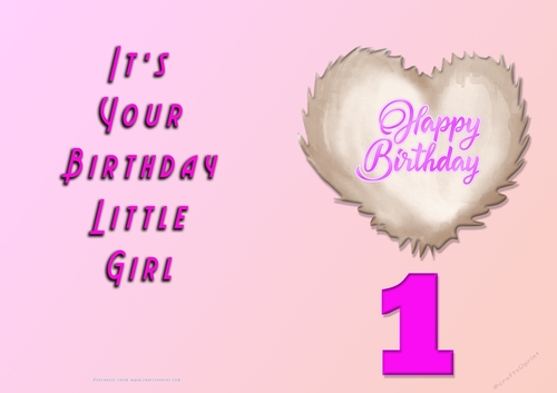 NCJP - Its Your Birthday Little Girl - 1 - Fluffy Love Heart
