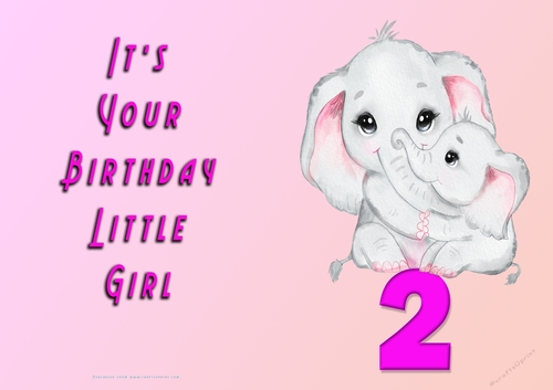 NCJP - Its Your Birthday Little Girl - 2 - Cute Elephant