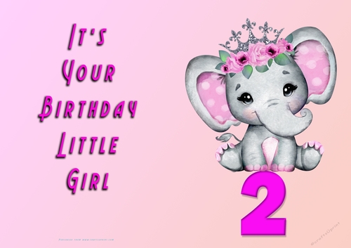NCJP - Its Your Birthday Little Girl - 2 - Cute Elephant