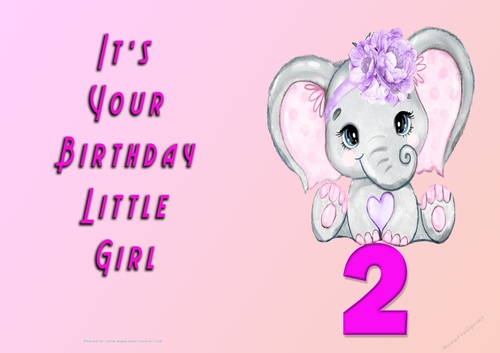 NCJP - Its Your Birthday Little Girl - 2 - Cute Elephant