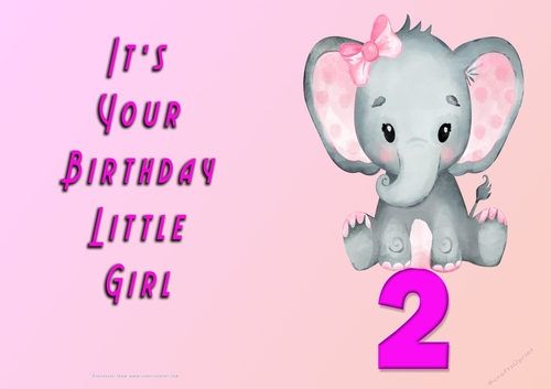 NCJP - Its Your Birthday Little Girl - 2 - Cute Elephant