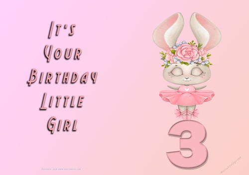 NCJP - Its Your Birthday - 3 - Cute Ballerina Rabbit