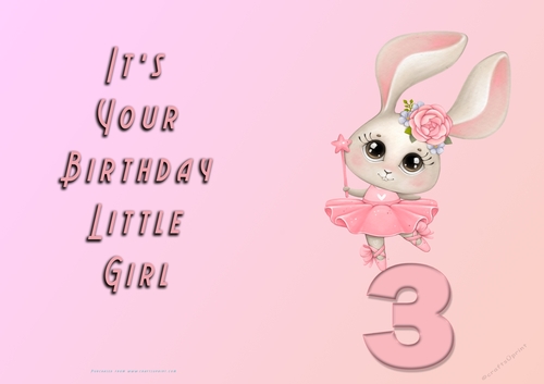 NCJP - Its Your Birthday - 3 - Cute Ballerina Rabbit