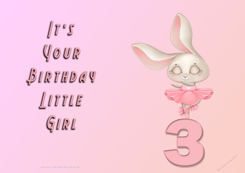 NCJP - Its Your Birthday - 3 - Cute Ballerina Rabbit