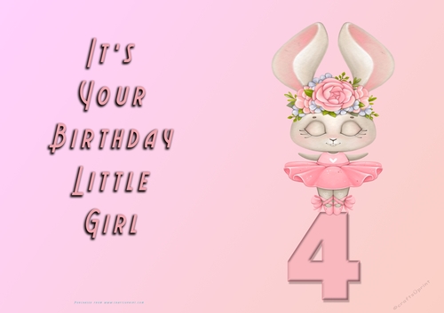 NCJP - Its Your Birthday - 4 - Cute Ballerina Rabbit