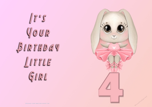 NCJP - Its Your Birthday - 4 - Cute Ballerina Rabbit
