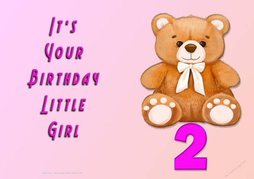 NCJP - Its Your Birthday Little Girl - 2 - Cute Teddy Bear