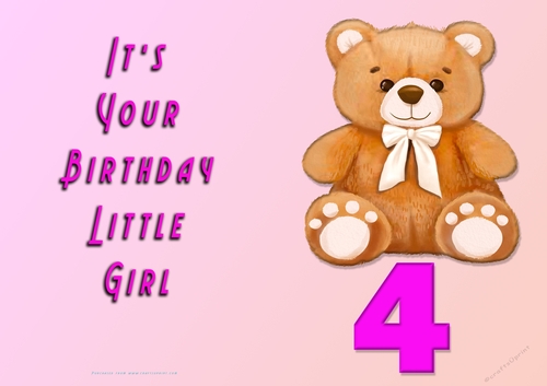 NCJP - Its Your Birthday Little Girl - 4 - Cute Teddy Bear