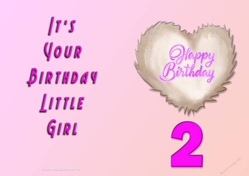 NCJP - Its Your Birthday Little Girl - 2 - Cute Fluffy Heart