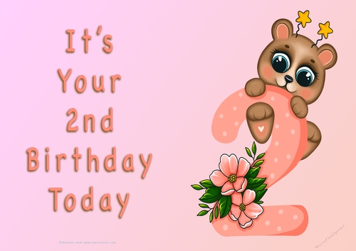 NCJP - Its Your 2nd Birthday Today - 2 with Cute Bear