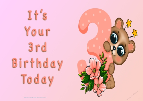 NCJP - Its Your 3rd Birthday Today - 3 with Cute Bear