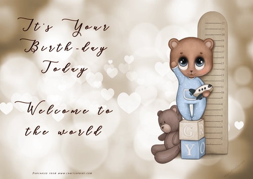 NCJP - Its your BIRTH-DAY today - Welcome to the world Cute Bear