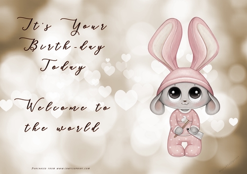 NCJP - Its your BIRTH-DAY today - Welcome to the world - Pink Cute 