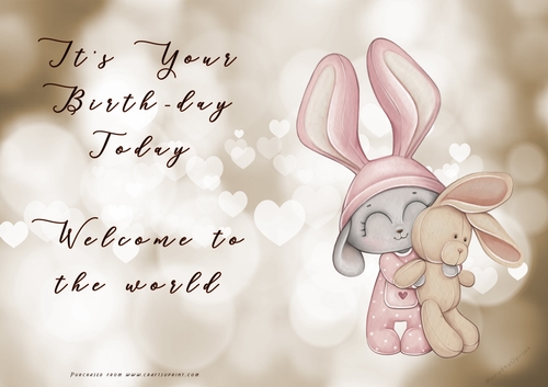 NCJP - Its your BIRTH-DAY today - Welcome to the world - Pink Cute 