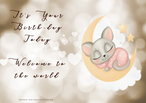 NCJP - Its your BIRTH-DAY today - Welcome to the world - Pink Cute 