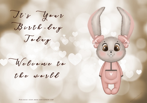 NCJP - Its your BIRTH-DAY today - Welcome to the world - Pink Cute 