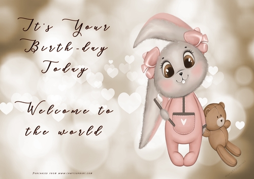 NCJP - Its your BIRTH-DAY today - Welcome to the world - Pink Cute 