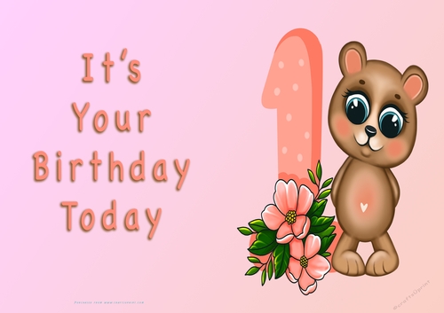 NCJP - Its Your Birthday Today - Cute Teddy Bear - 1