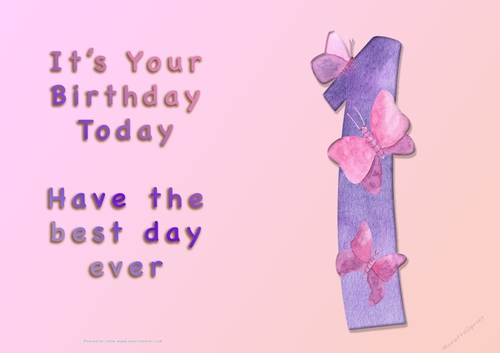 NCJP - Its Your Birthday Today - Purple Number - 1