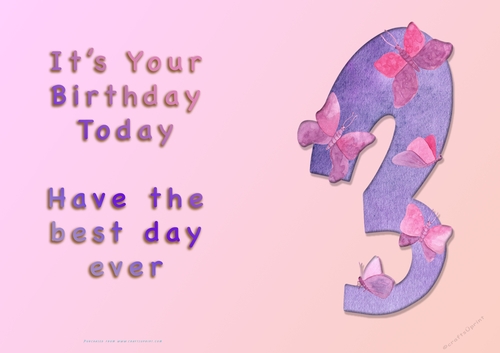NCJP - Its Your Birthday Today - Purple Number - 3