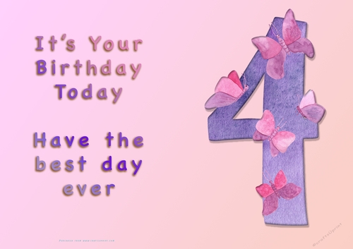 NCJP - Its Your Birthday Today - Purple Number - 4