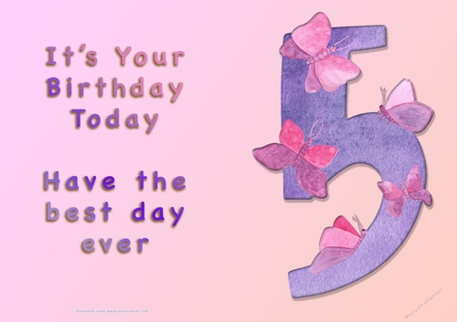 NCJP - Its Your Birthday Today - Purple Number - 5