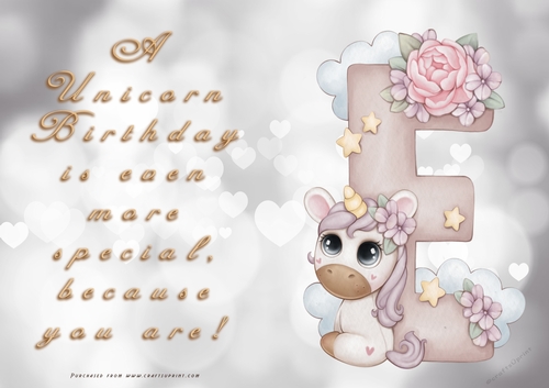 NCJP - A Unicorn Birthday - Letter E