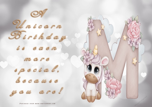 NCJP - A Unicorn Birthday - Letter M