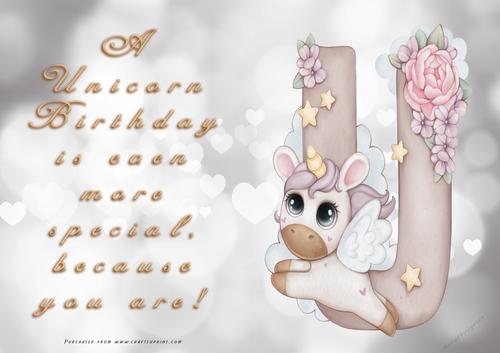 NCJP - A Unicorn Birthday - Letter U