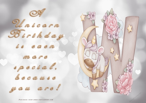 NCJP - A Unicorn Birthday - Letter W