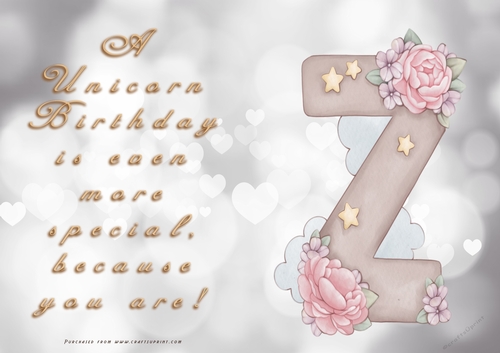 NCJP - A Unicorn Birthday - Letter Z