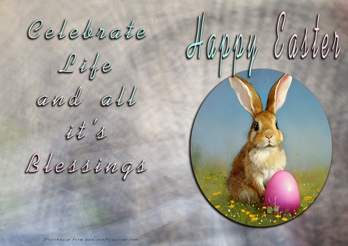 Easter - Celebrate Life and All its blessings - Vintage Bunnys