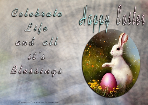 Easter - Celebrate Life and All its blessings - Vintage Bunnys