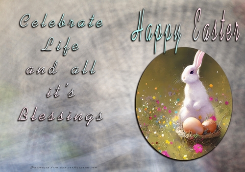 Easter - Celebrate Life and All its blessings - Vintage Bunnys