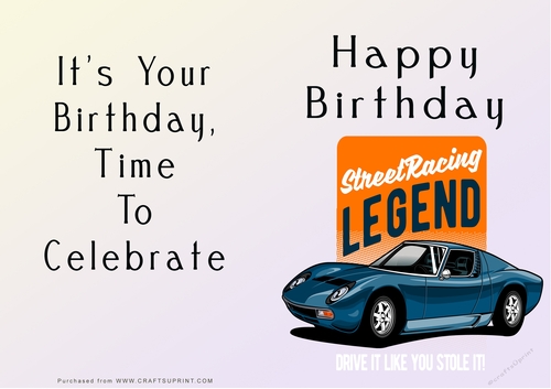 NCJP - Happy Birthday - Motorbikes and Cars