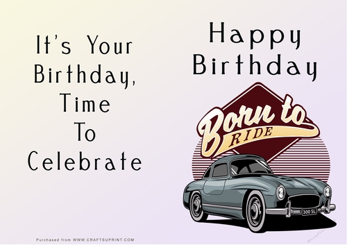 NCJP - Happy Birthday - Motorbikes and Cars