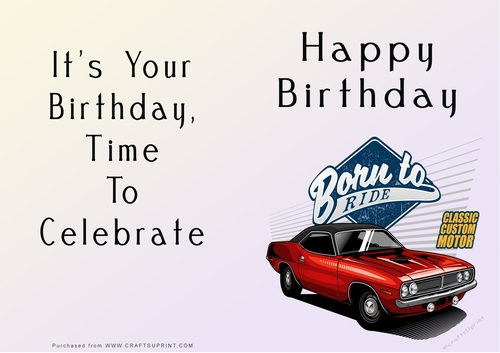 NCJP - Happy Birthday - Motorbikes and Cars