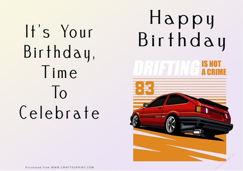 NCJP - Happy Birthday - Motorbikes and Cars