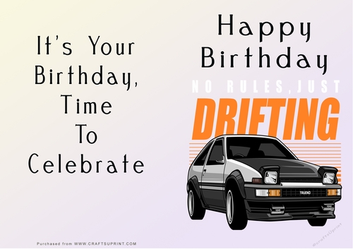NCJP - Happy Birthday - Motorbikes and Cars