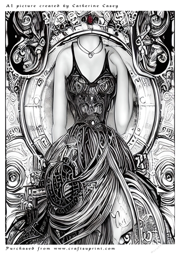 A4 AI Beautiful Dress Portrait - Mono