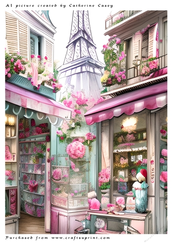 A4 AI Beautiful Paris Shop Fronts