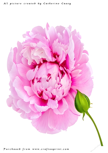 A4 AI Beautiful Fantasy Pink Peony
