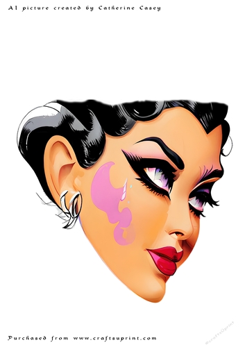 A4 AI Beautiful Fantasy 1940s style lady