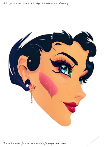 A4 AI Beautiful Fantasy 1940s style lady
