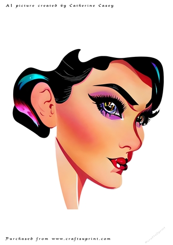 A4 AI Beautiful Fantasy 1940s style lady