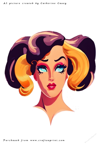 A4 AI Beautiful Fantasy 1940s style lady